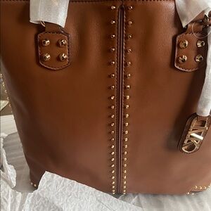 MICHAEL Michael Kors Brown Tote with Gold Accents